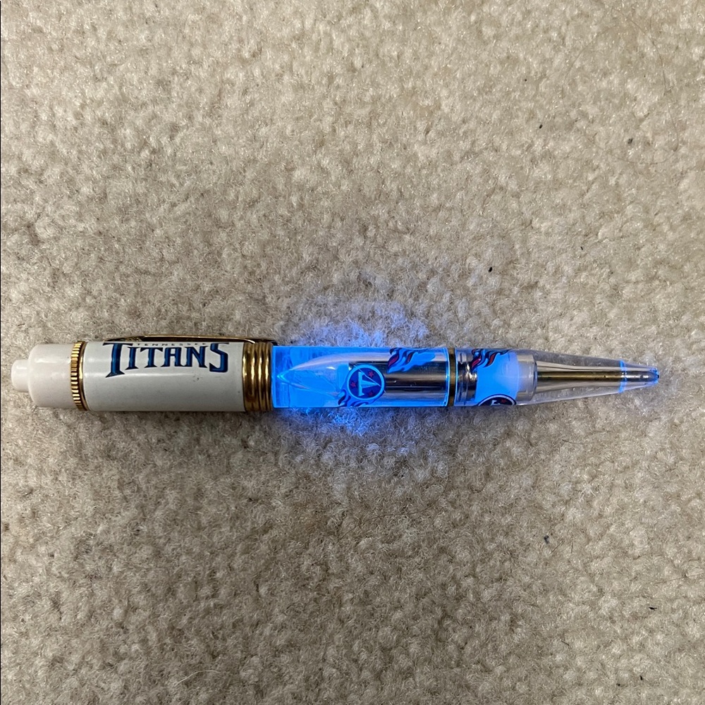 Vintage 90's Genuine "TENNESSEE Titan" Illuminated Pen w/Gold/Blue Accents GUC